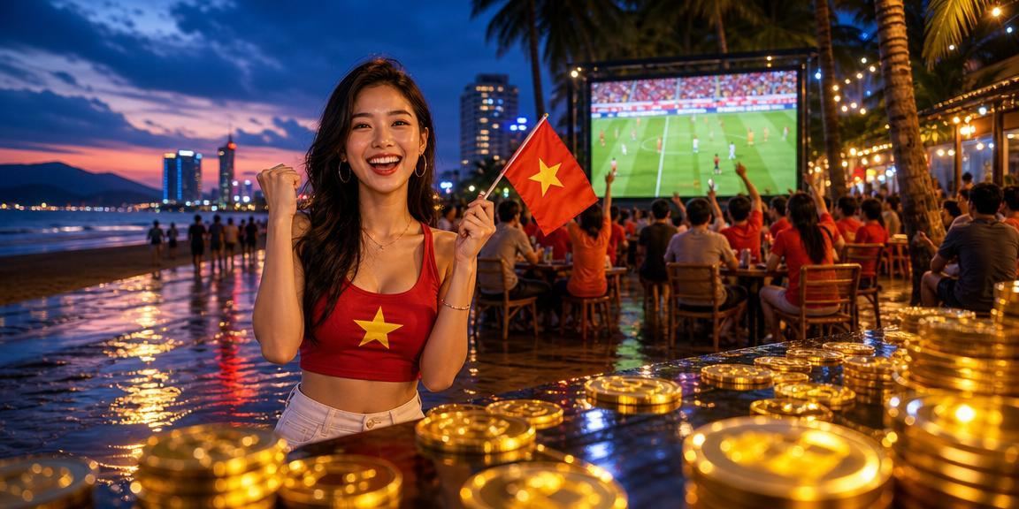 Không khí giải trí và cá cược thể thao tại bãi biển Đà Nẵng buổi tối